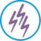 lightning bolt symbol inside a circle